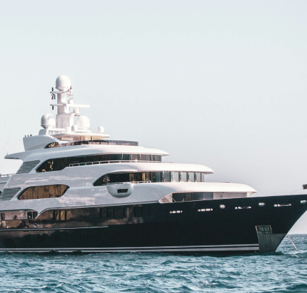 Super yacht at sea